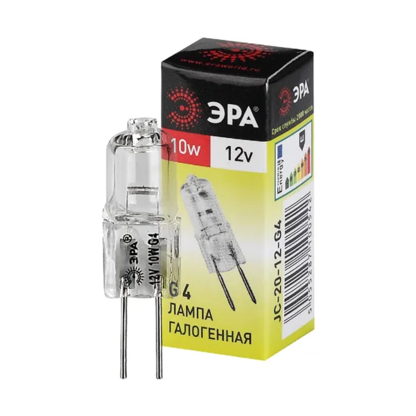 Лампочка галогеновая ЭРА G4-JC-10W-12V
