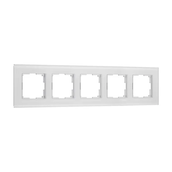 Рамка Werkel Senso белый soft-touch W0053101/ Рамка на 5 постов Senso (белый, стекло soft-touch)