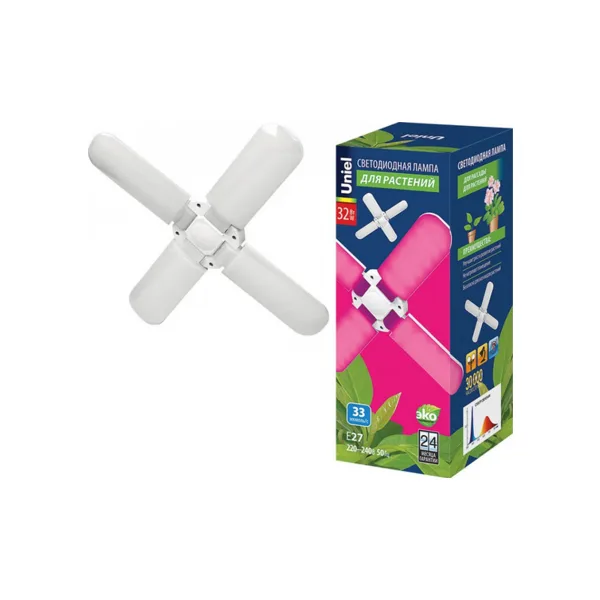 LED-P65-32W/SPSB/E27/FR/P4 PLP32WH Лампа светодиодная для растений. Форма P лепестковая, матовая. Спектр для рассады и