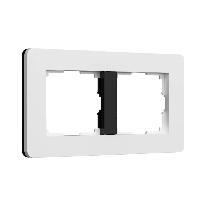 Рамка Werkel Split белый/черный, soft-touch W0023068/ Рамка на 2 поста Split (белый/черный, soft-touch)
