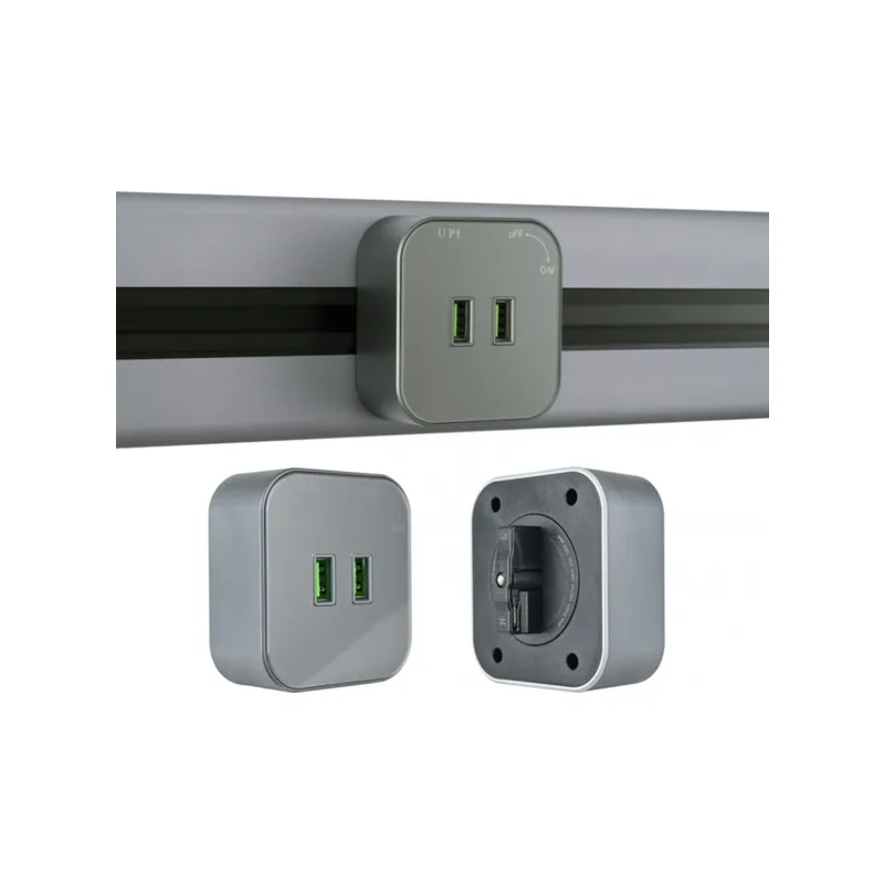 Трековая розетка Arte Milano Am-track-sockets 380022TS/USBx2 Grey