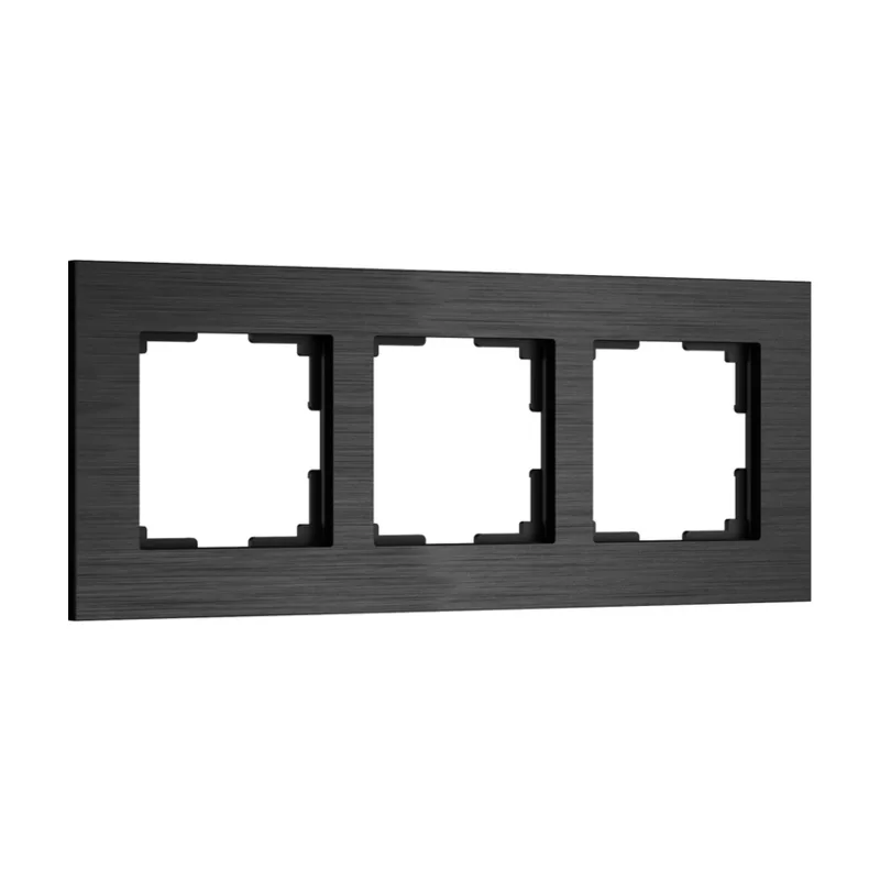Рамка Werkel W0033508/ Рамка на 3 поста AluMax (черный алюминий)