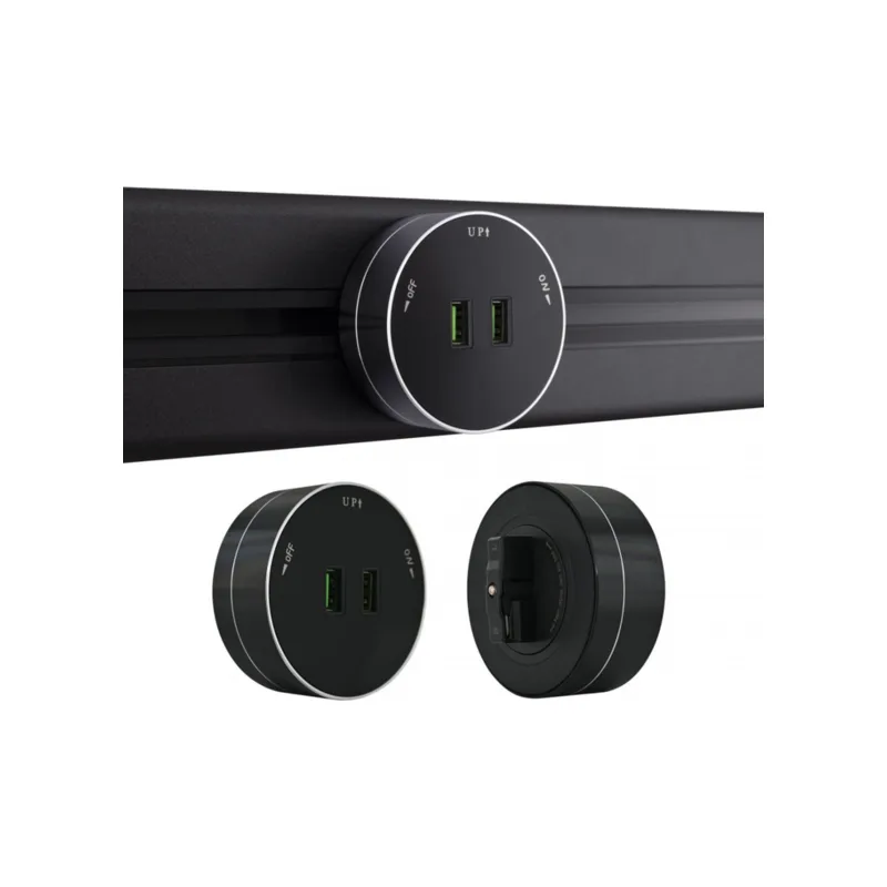 Трековая розетка Arte Milano Am-track-sockets 380011TS/USBx2 Black