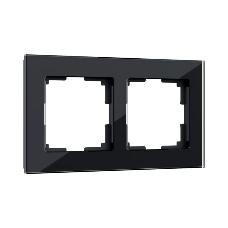 Рамка Werkel W0021108/ Рамка на 2 поста Favorit (черный,стекло)