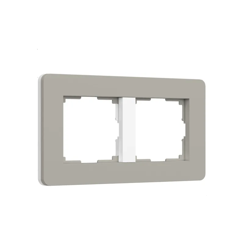 Рамка Werkel Split дымчатый/белый, soft-touch W0023067/ Рамка на 2 поста Split (дымчатый/белый, soft-touch)