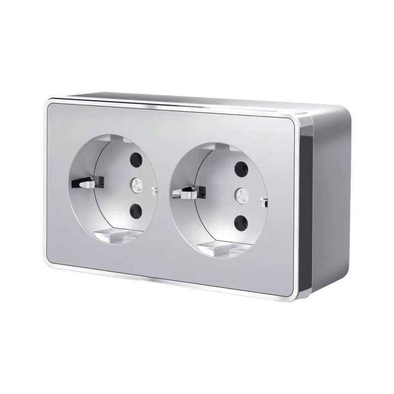 Розетка Werkel W5072106/ Розетка двойная с заземлением Gallant (серебряный)