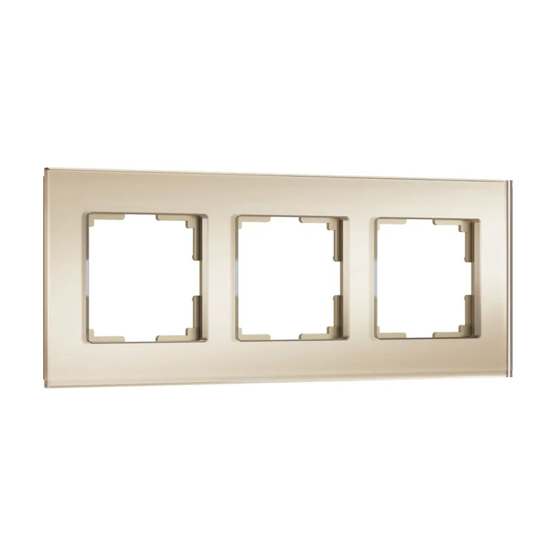 Рамка Werkel W0033111/ Рамка на 3 поста Senso (шампань, стекло soft-touch)