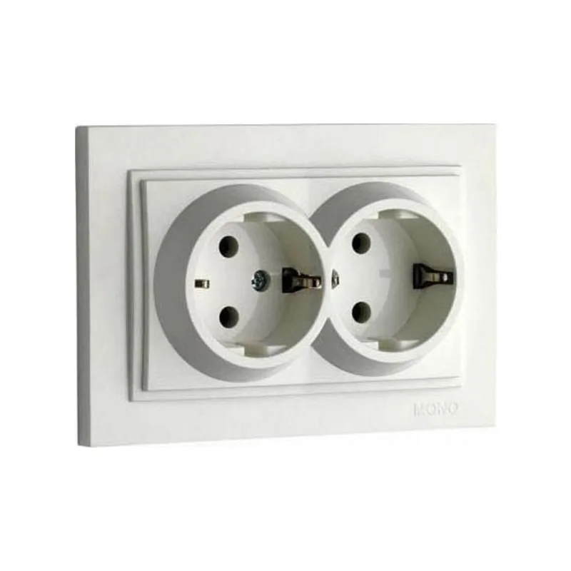 Розетка двойная с заземлением Mono Electric Despina 102-010004-120