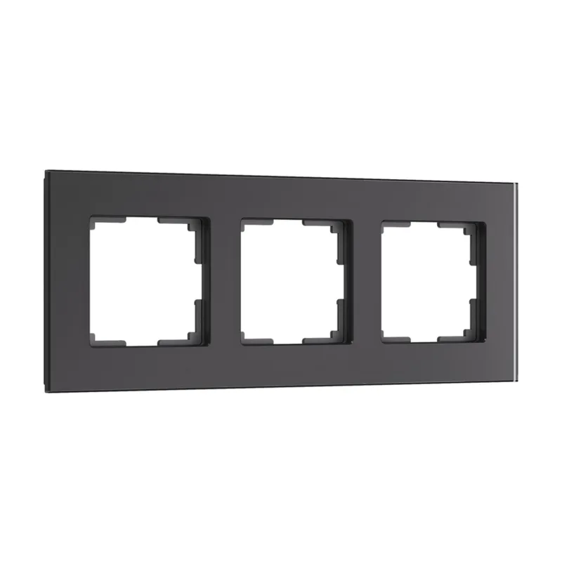 Рамка Werkel W0033108/ Рамка на 3 поста Senso (черный, стекло soft-touch)