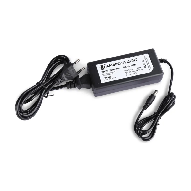 Блок питания для светодиодной ленты с вилкой 12V 48W Ambrella LED Driver 12V GS8520