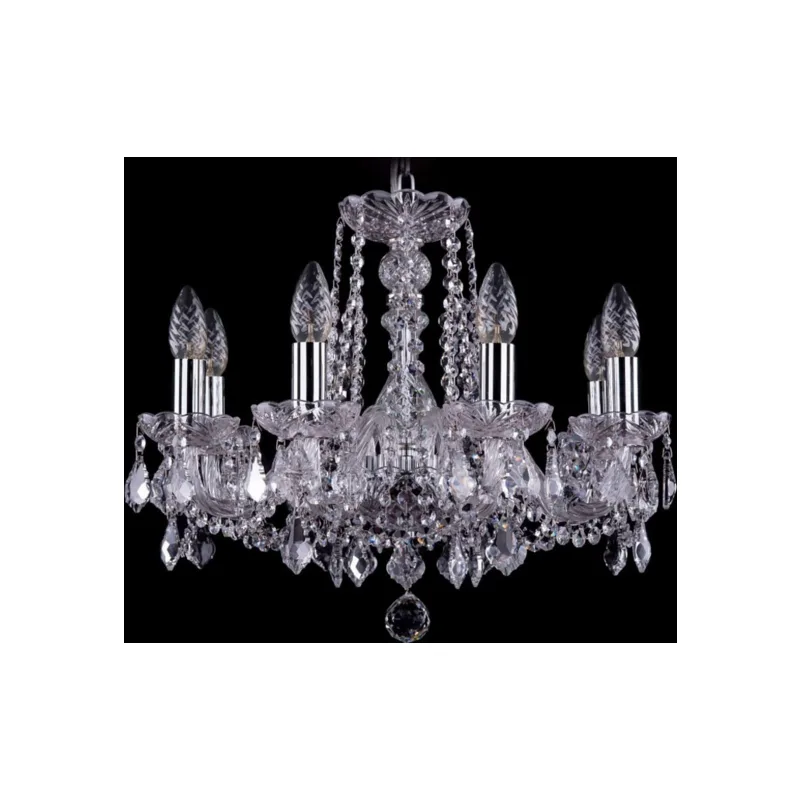 Подвесная люстра Bohemia Ivele Crystal 1402 1402/8/160/Ni/Leafs