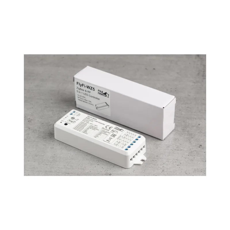 Fly-Fi Диммер/Контроллер WZ5 - 5CH*3A 12-24В DC, Zigbee & RF, 5 в 1 CV Controller, Tuya App, пластик, гарантия 5 лет FF-C-WZ5