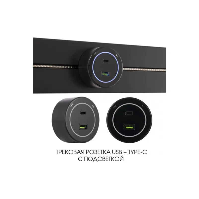 Трековая розетка Arte Milano Am-track-sockets-39 399732TS/USB-Type-C Black