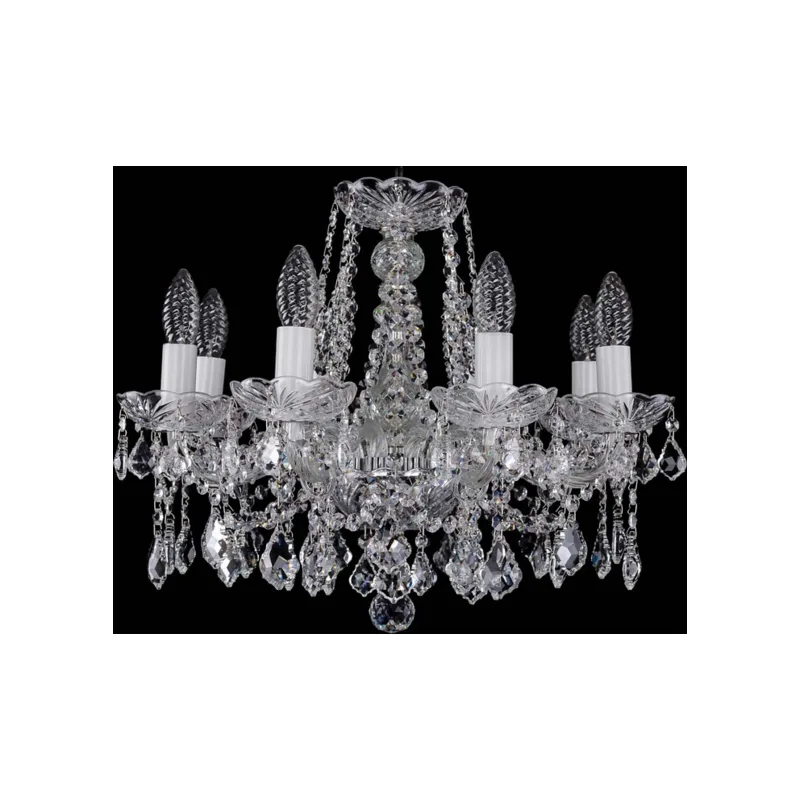 Подвесная люстра Bohemia Ivele Crystal 1413 1413/8/165/Ni/Leafs