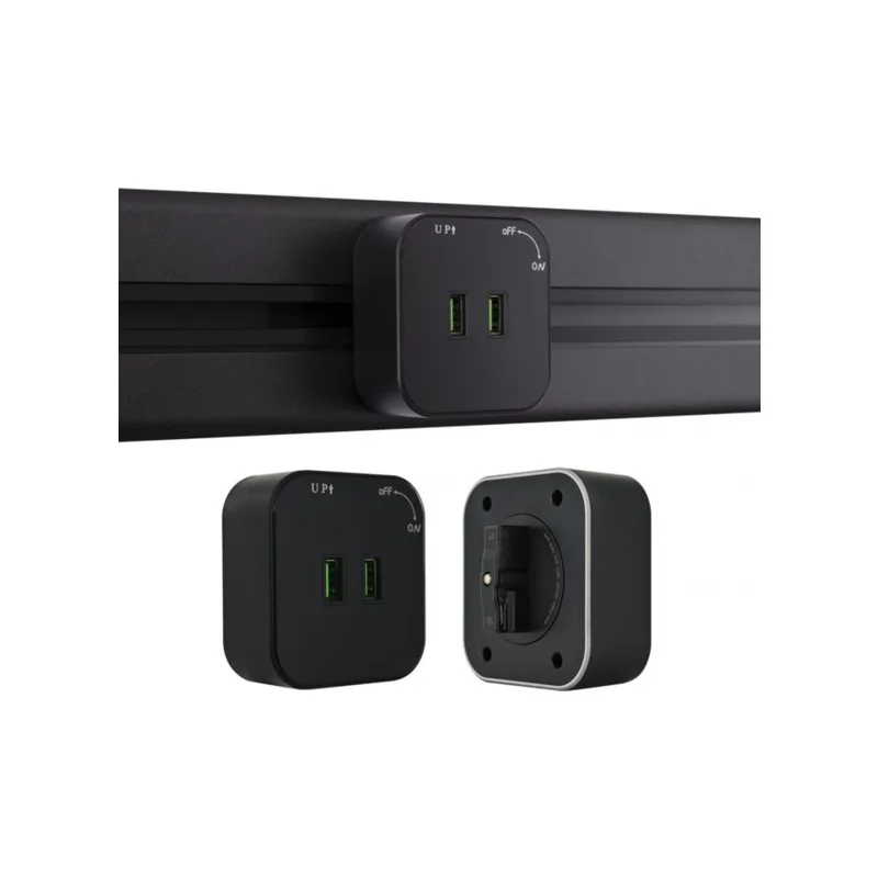 Трековая розетка Arte Milano Am-track-sockets 380022TS/USBx2 Black