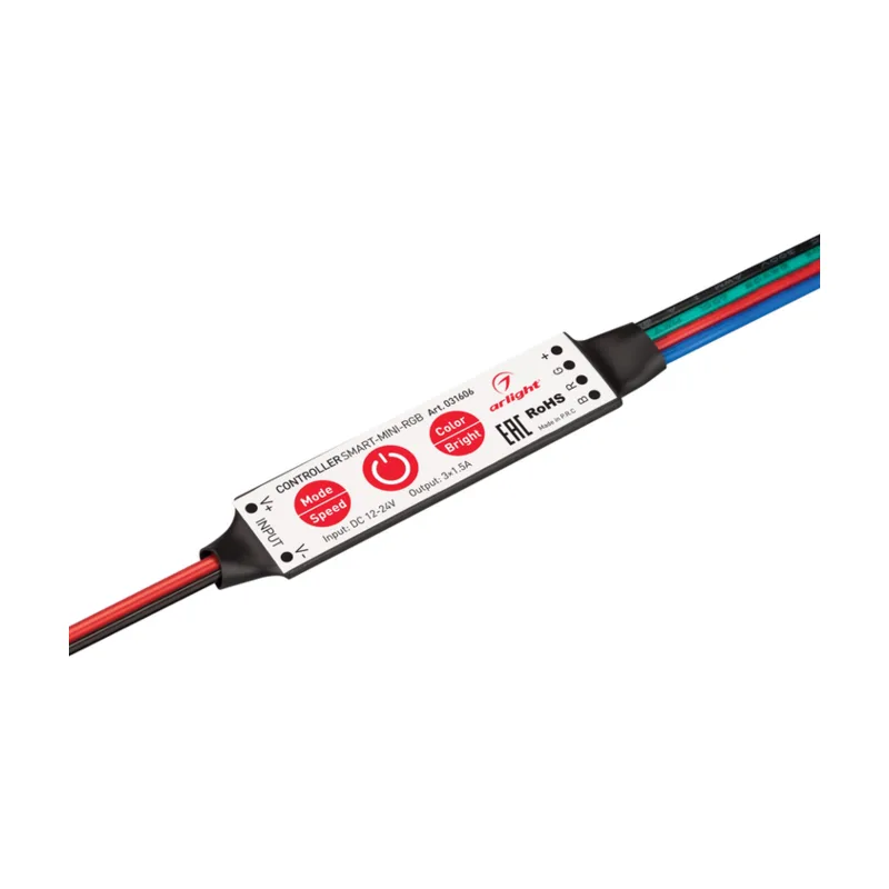 Миниатюрный контроллер для мультицветной (RGB) светодиодной ленты (ШИМ) Arlight 031606