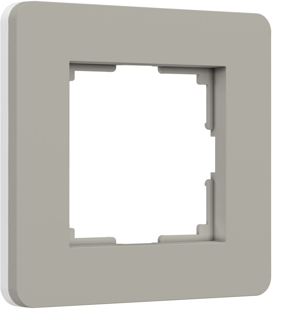 Рамка Werkel Split дымчатый/белый, soft-touch W0013067/ Рамка на 1 пост Split (дымчатый/белый, soft-touch)