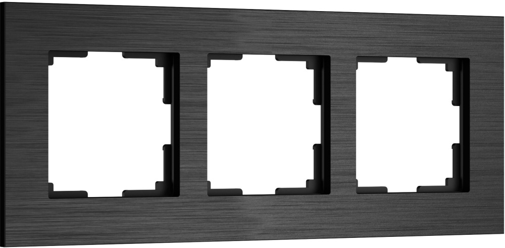 Рамка Werkel W0033508/ Рамка на 3 поста AluMax (черный алюминий)