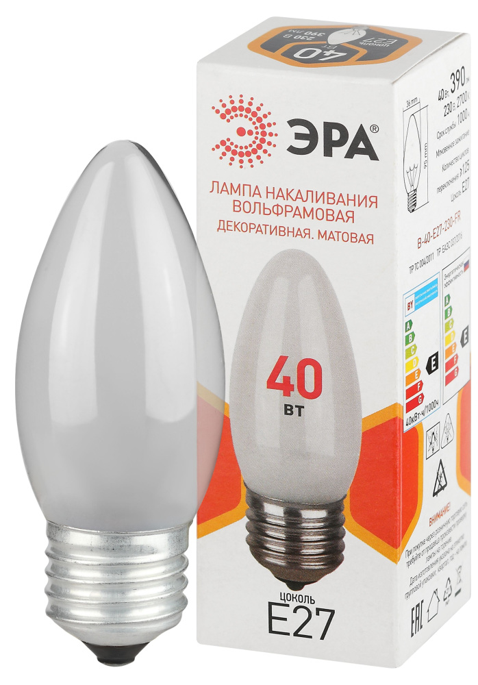 Лампочка накаливания B-40-E27-230-FR