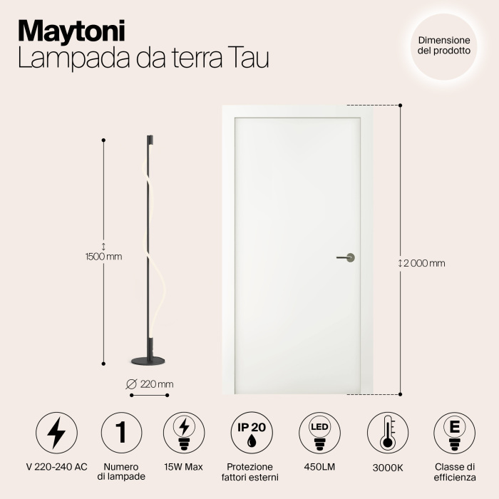 Торшер Maytoni Tau MOD166FL-L15B3K — фото 5