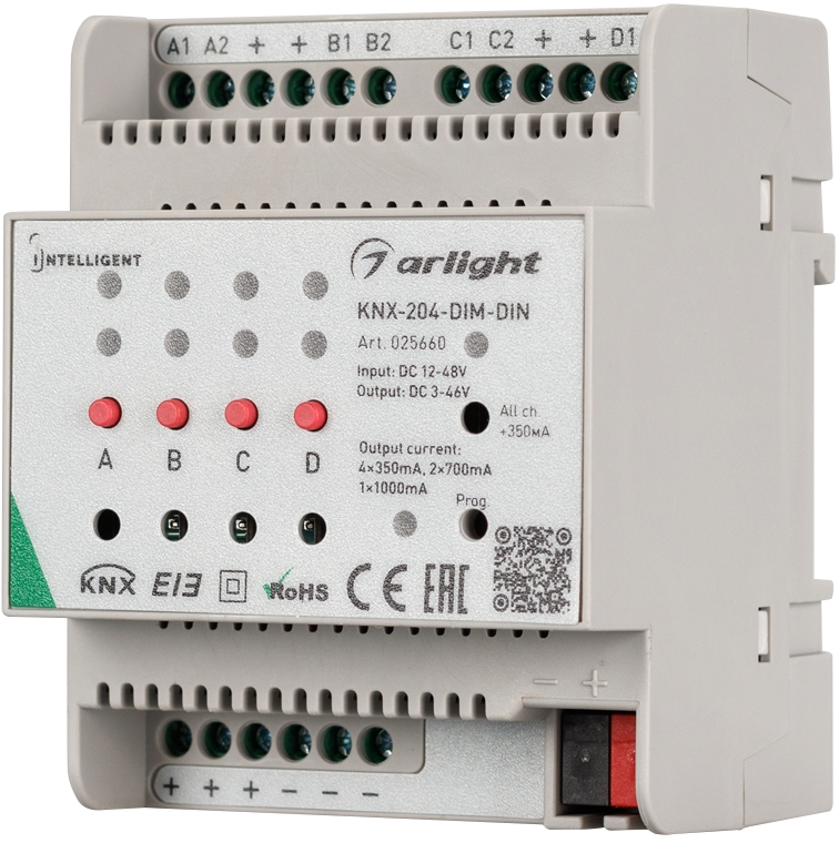 INTELLIGENT ARLIGHT Диммер KNX-204-DIM-DIN 025660