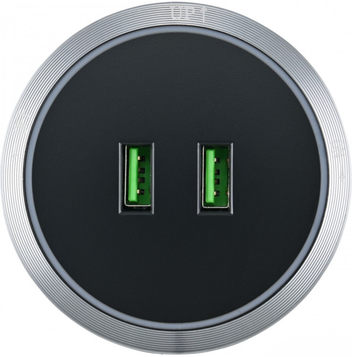 Трековая розетка Arte Milano Am-track-sockets 380066TS LED/USBx2 Grey — фото 3