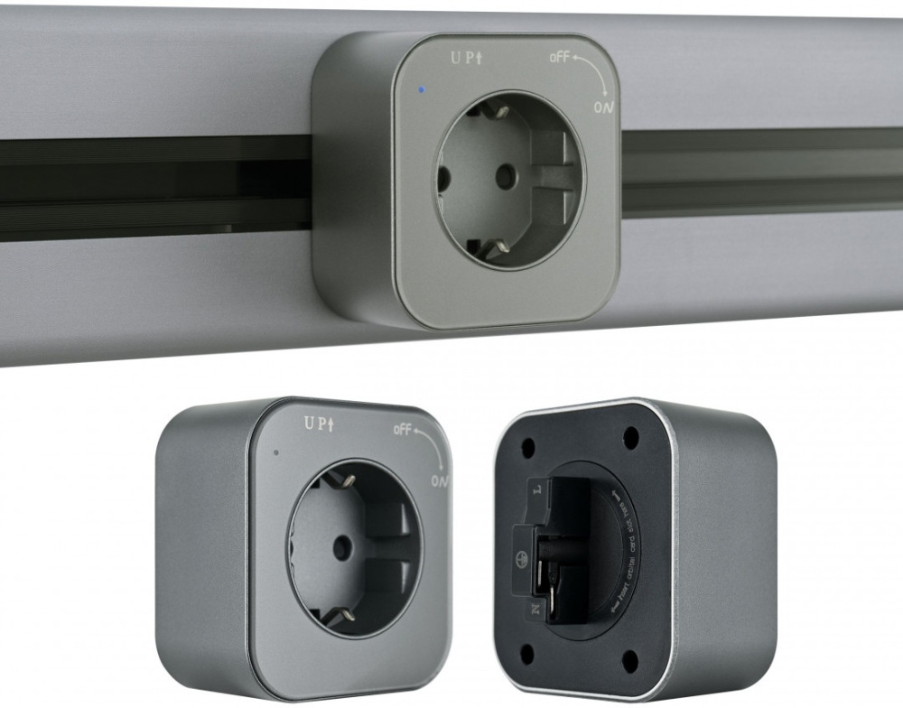 Трековая розетка Arte Milano Am-track-sockets 380022TS/ES Grey