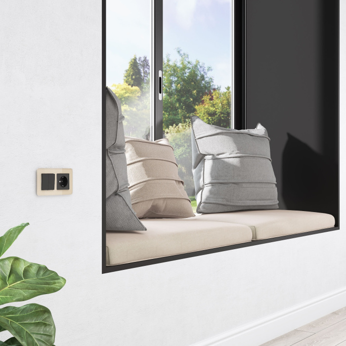 Выключатель Werkel W1123006/ Перекрестный выключатель двухклавишный (чёрный) — фото 3