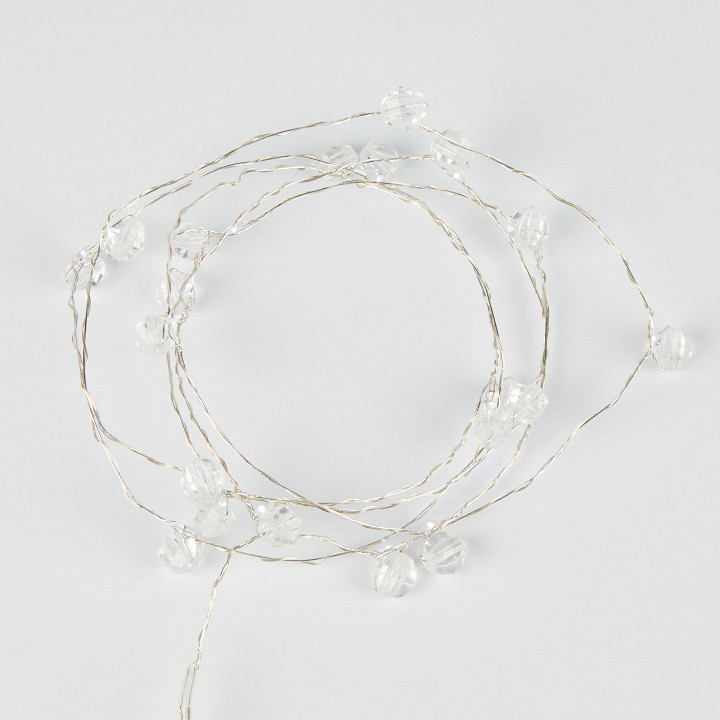 ULD-S1900-020/STB/2AA WHITE IP20 BEADS MINI  Гирлянда светодиодная на батарейках 2AA (не в/к), «Бусины мини», 1,9м.  20 светодиодов. Бе — фото 2