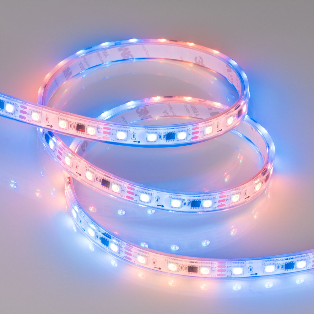 Светодиодная лента герметичная SPI-P-B60-12mm 12V RGB-PX3 026365(3)
