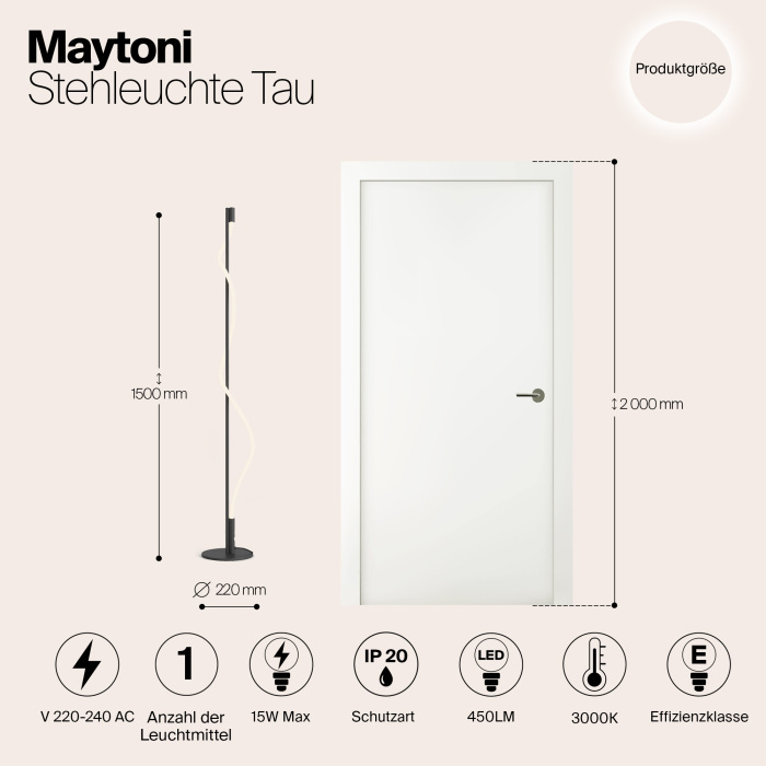 Торшер Maytoni Tau MOD166FL-L15B3K — фото 4