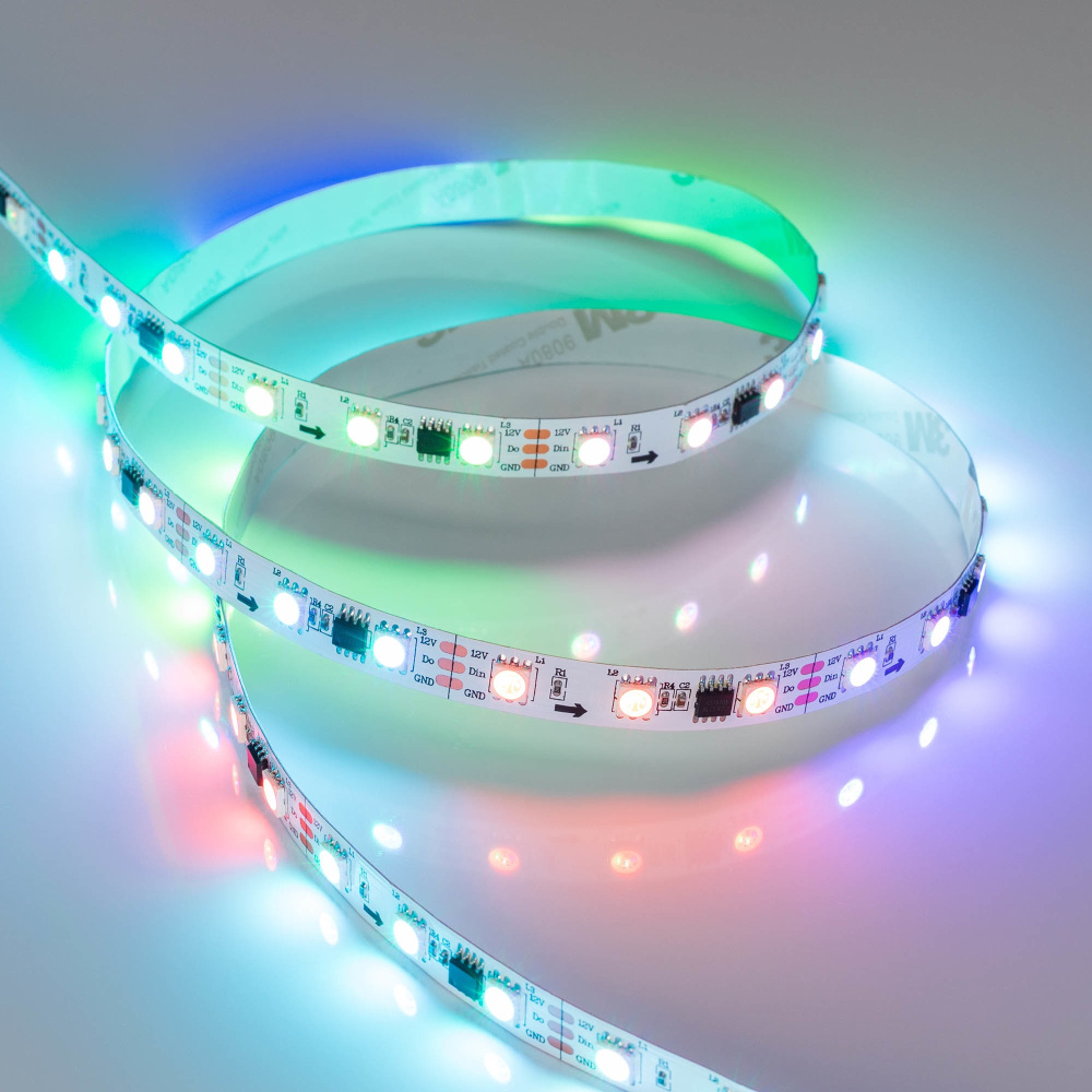 Светодиодная лента SPI-B60-10mm 12V RGB-PX3 026367(2)