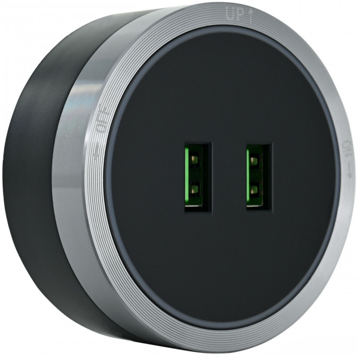 Трековая розетка Arte Milano Am-track-sockets 380066TS LED/USBx2 Grey — фото 4