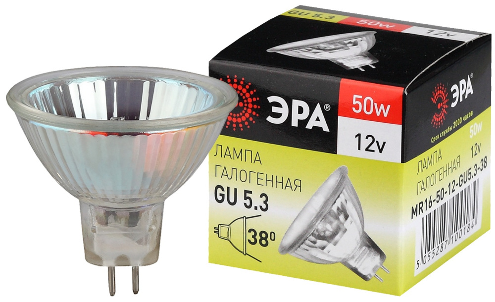 Лампочка галогеновая GU5.3-MR16-50W-12V-CL