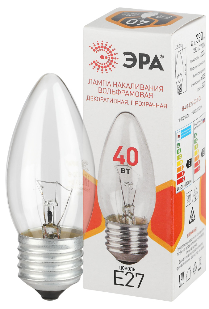 Лампочка накаливания B36 B-40-E27-230-CL