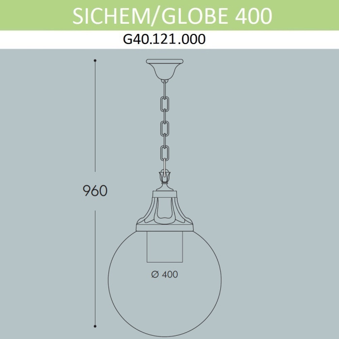 Уличный подвесной светильник Fumagalli Globe 400 G40.121.000.AYE27 — фото 2