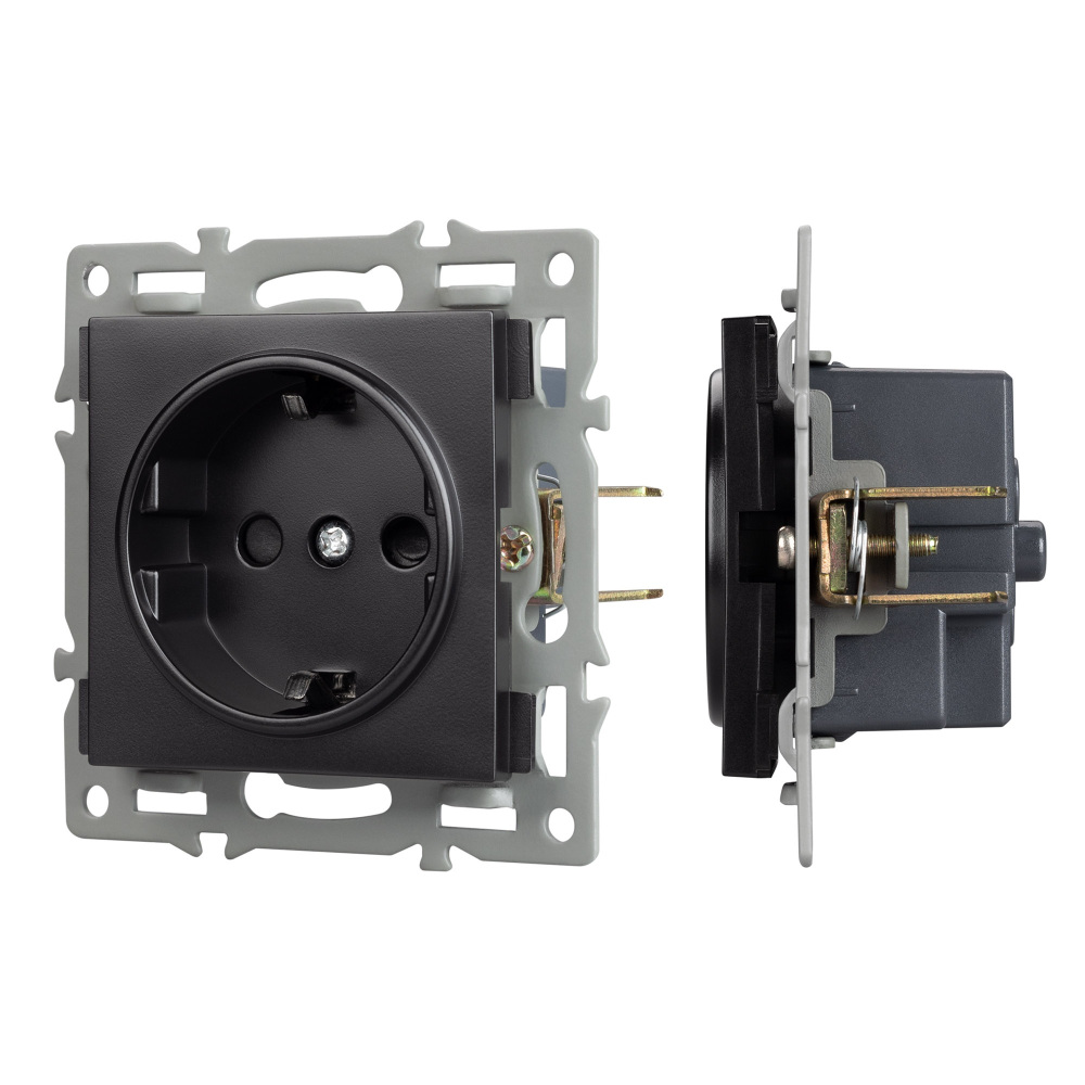 Механизм электрической розетки SCT-MEU1-PL-BK 043731