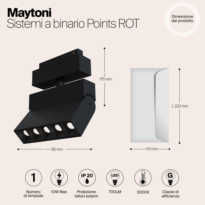 Трековый светильник Maytoni Points Rot Gravity TR015-2-10W3K-B — фото 3