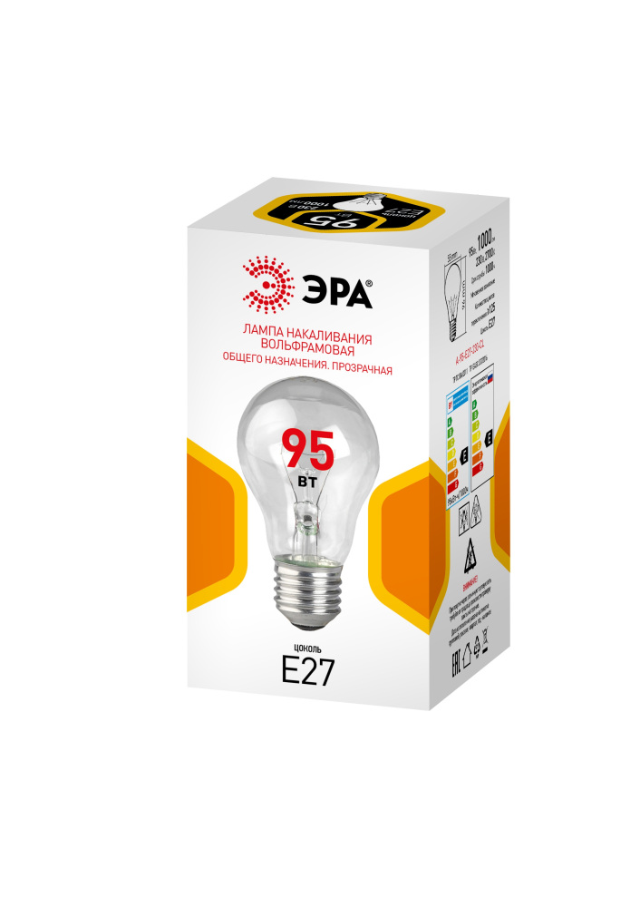 Лампочка накаливания А55 A-95-E27-230-CL