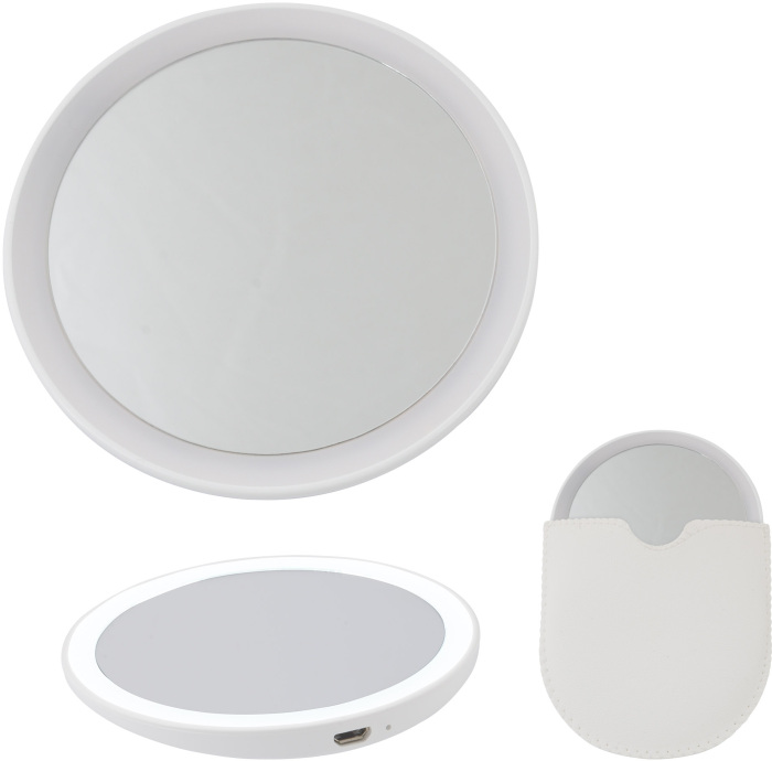 Зеркало карманное с подсветкой, с диммером Uniel ULK-F73 SW/DIM/RECH WHITE — фото 4