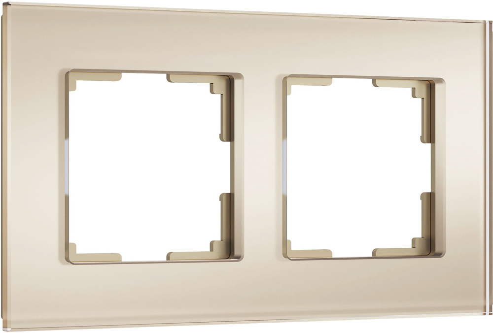 Рамка Werkel W0023111/ Рамка на 2 поста Senso (шампань, стекло soft-touch)