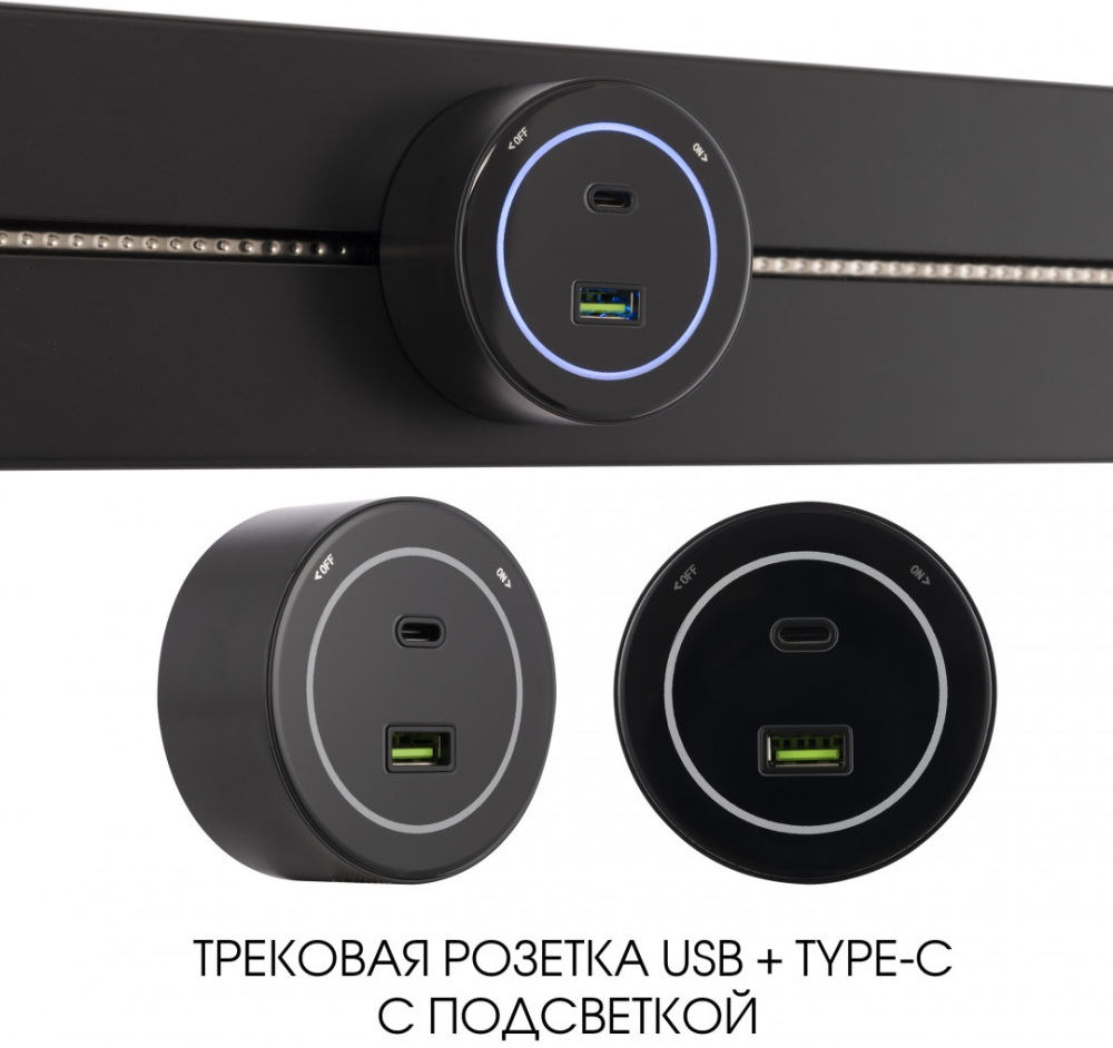 Трековая розетка Arte Milano Am-track-sockets-39 399732TS/USB-Type-C Black