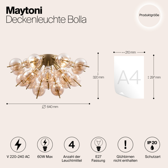 Потолочная люстра Maytoni Bolla MOD133CL-04BS — фото 2