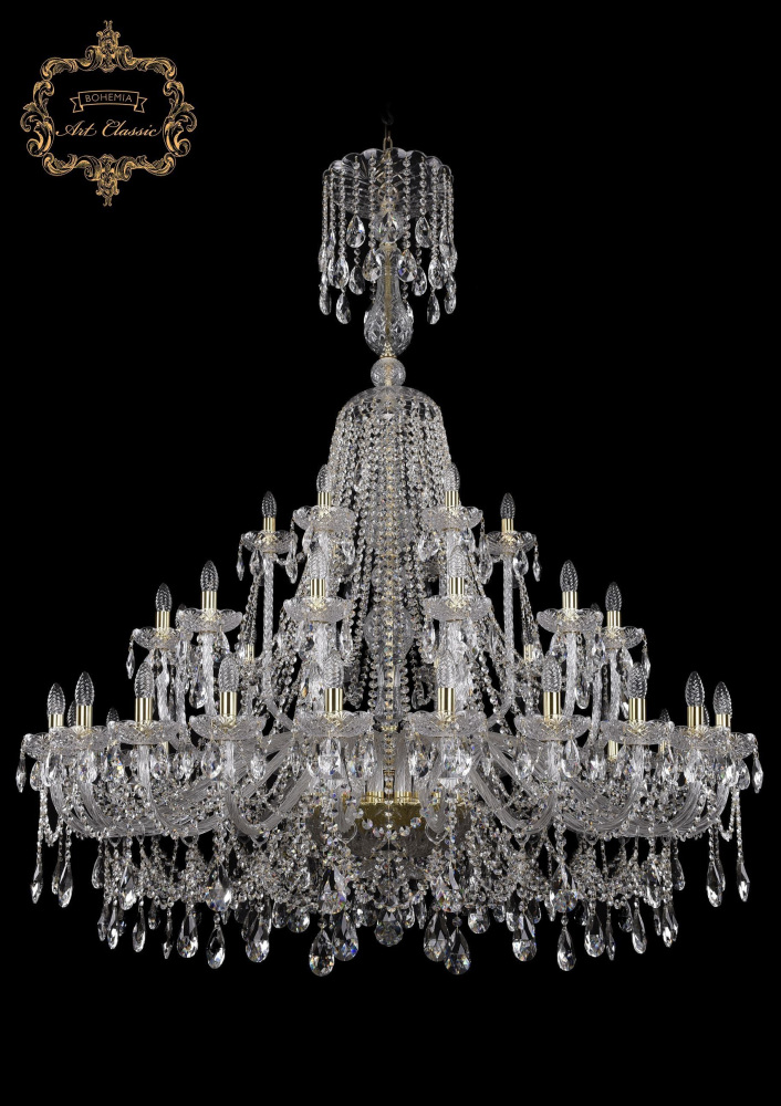 Подвесная хрустальная люстра Art Classic 11.25 11.25.24+12+6.530.XL-172.Gd.Sp
