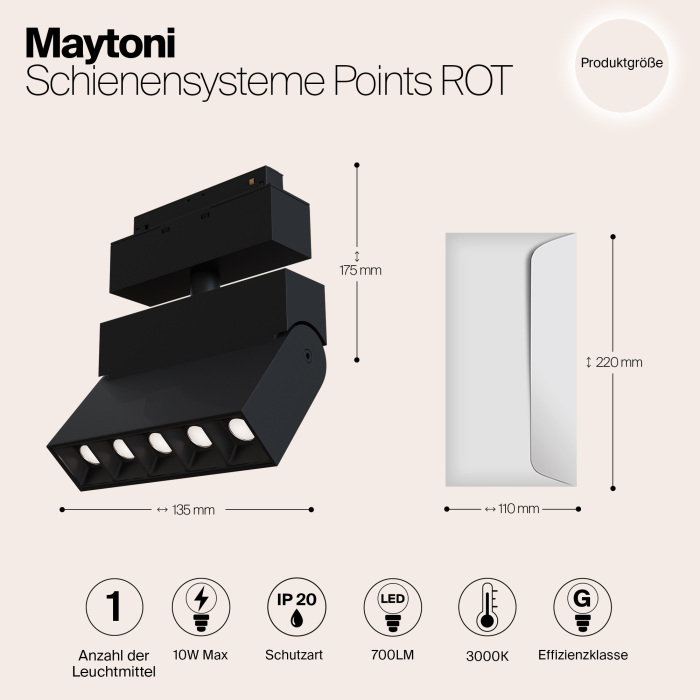 Трековый светильник Maytoni Points Rot Gravity TR015-2-10W3K-B — фото 4