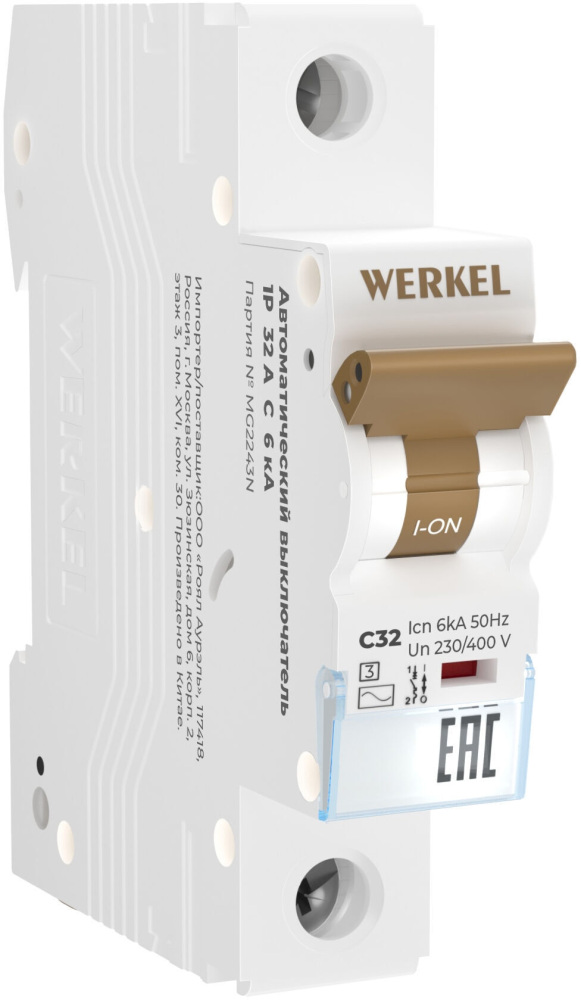 Автоматический выключатель Werkel W901P326 / Автоматический выключатель 1P 32 A C 6 кА