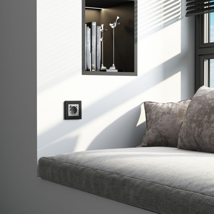 Рамка Werkel W0013108/ Рамка на 1 пост Senso (черный, стекло soft-touch) — фото 3