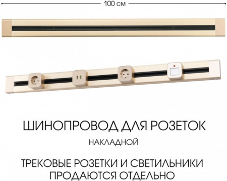 Электроустановочный шинопровод Am-track-sockets 382301TO/100 Gold