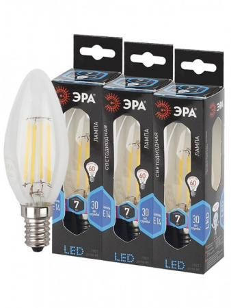 Лампочка светодиодная филаментная F-LED B35-7W-840-E14