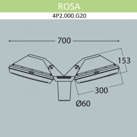 Консольный уличный светильник Fumagalli Guizeppe 4P2.000.G20.AYF1R